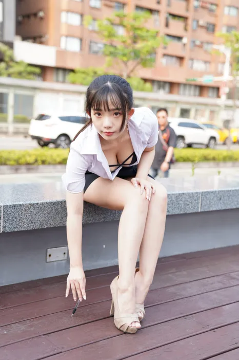 [Mzsock] NO.078 Chen Jialin OL short skirt high heels beautiful legs outdoor shot street photography#[100P]-98